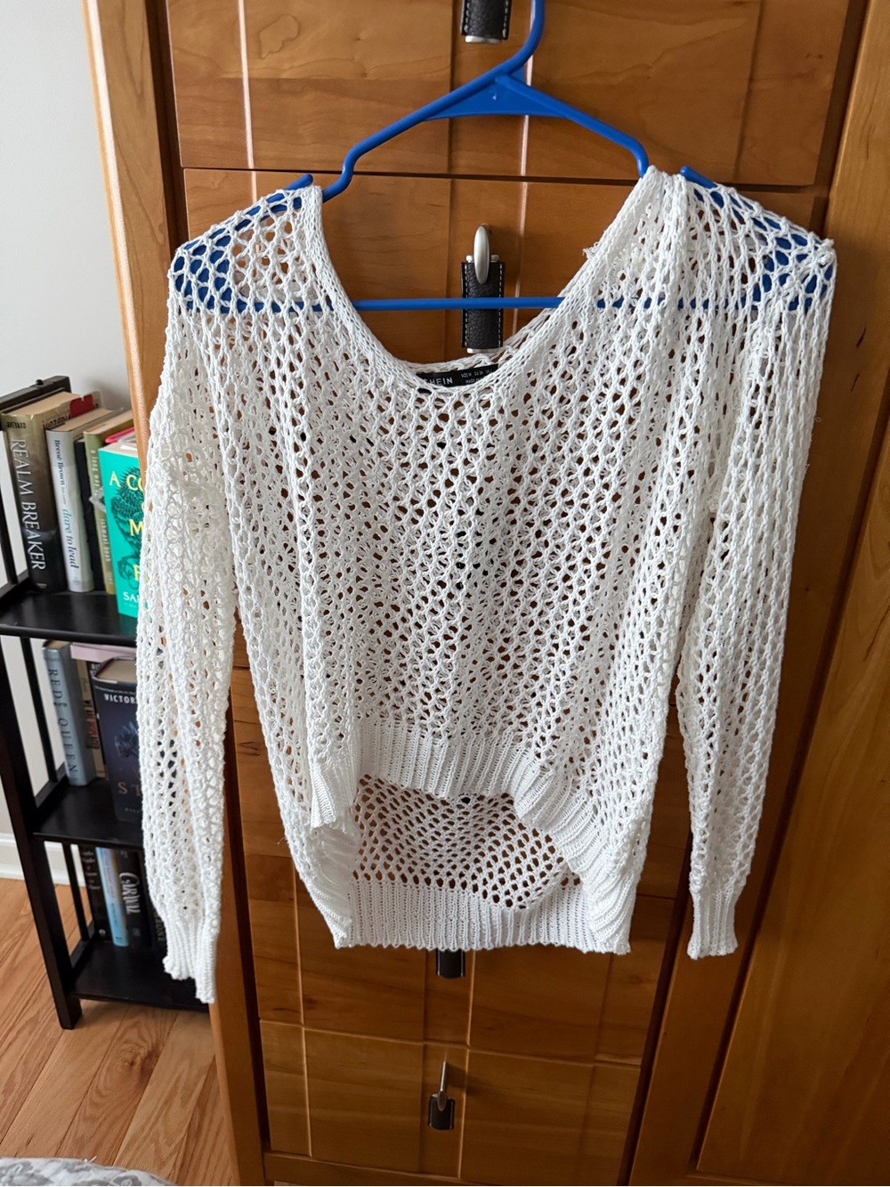 Lightweight Open-Knit White Women's Beach Cover Up